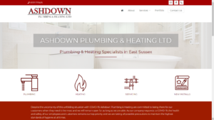 ashddown plumbing website design by ravenbridge ltd