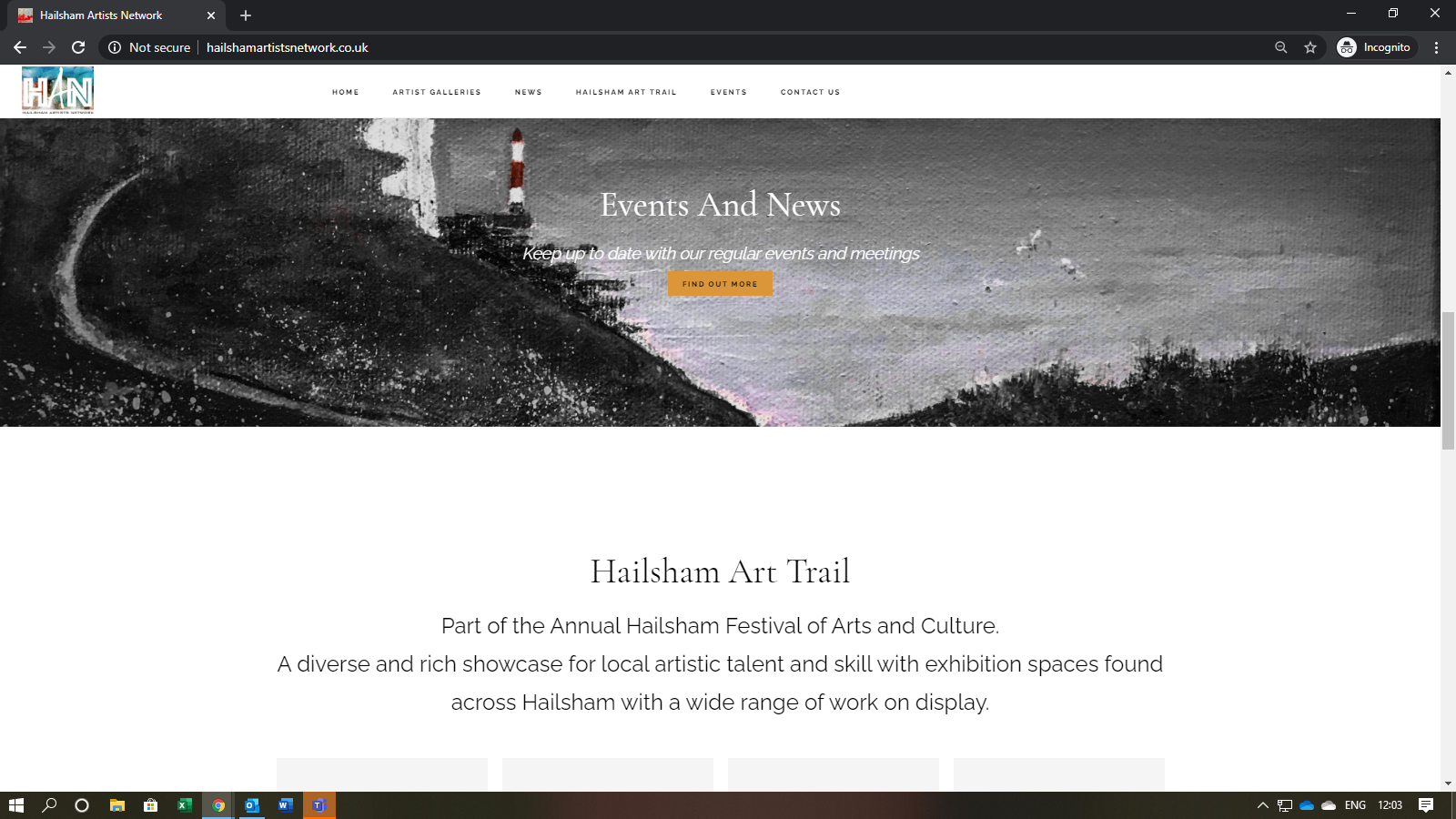 hailsham artists network website design by ravenbridge ltd